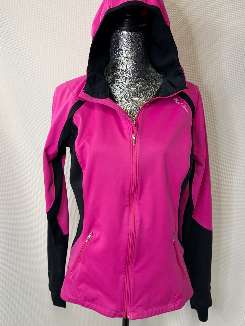 Pearl Izumi Pink and Black Hooded Softshell Jacket